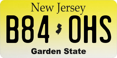NJ license plate B84OHS