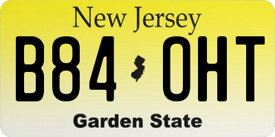NJ license plate B84OHT