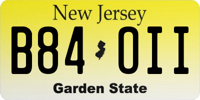 NJ license plate B84OII