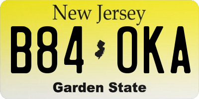 NJ license plate B84OKA