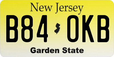 NJ license plate B84OKB