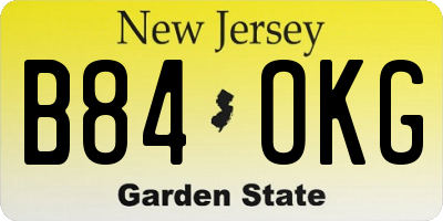 NJ license plate B84OKG