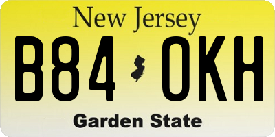 NJ license plate B84OKH