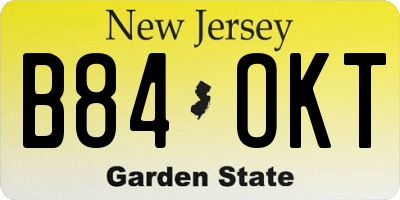 NJ license plate B84OKT