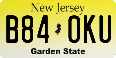 NJ license plate B84OKU