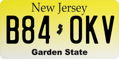 NJ license plate B84OKV