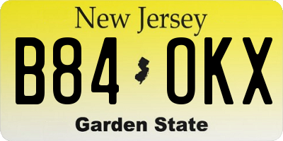 NJ license plate B84OKX