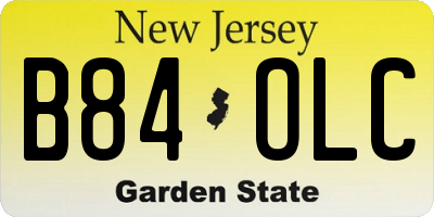 NJ license plate B84OLC