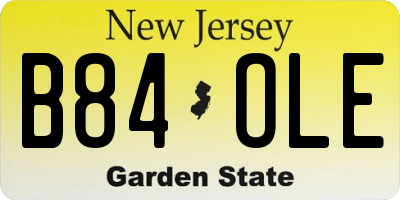 NJ license plate B84OLE