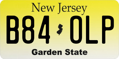 NJ license plate B84OLP