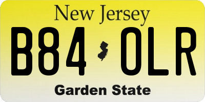 NJ license plate B84OLR