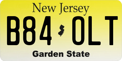 NJ license plate B84OLT