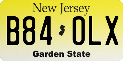 NJ license plate B84OLX