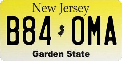 NJ license plate B84OMA