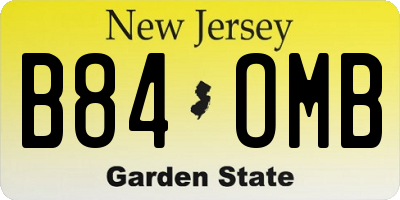 NJ license plate B84OMB