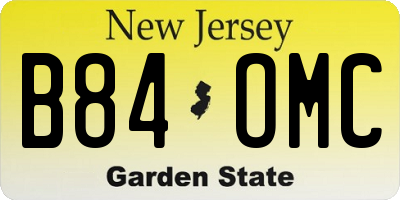 NJ license plate B84OMC