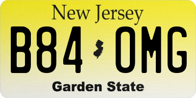 NJ license plate B84OMG