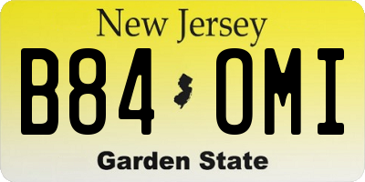 NJ license plate B84OMI