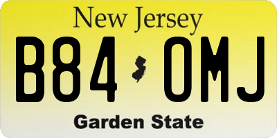 NJ license plate B84OMJ