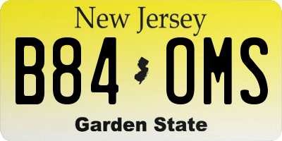 NJ license plate B84OMS