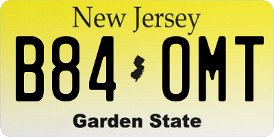 NJ license plate B84OMT