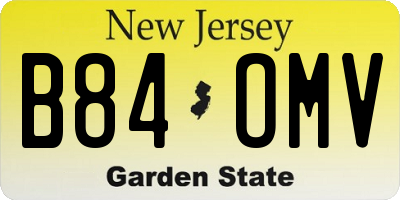 NJ license plate B84OMV