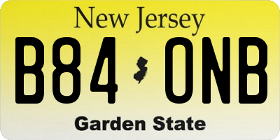 NJ license plate B84ONB