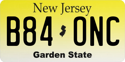 NJ license plate B84ONC