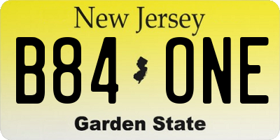 NJ license plate B84ONE