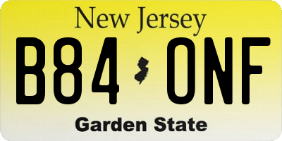 NJ license plate B84ONF