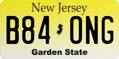 NJ license plate B84ONG