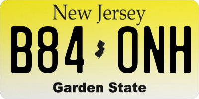 NJ license plate B84ONH