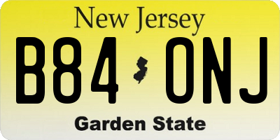 NJ license plate B84ONJ
