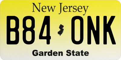 NJ license plate B84ONK