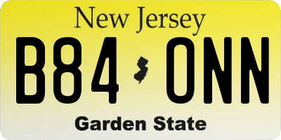 NJ license plate B84ONN