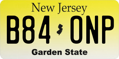 NJ license plate B84ONP