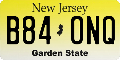 NJ license plate B84ONQ