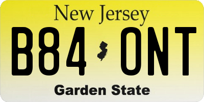 NJ license plate B84ONT