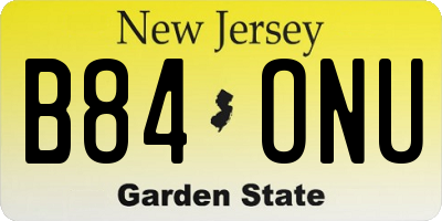 NJ license plate B84ONU
