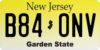NJ license plate B84ONV