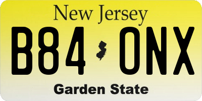 NJ license plate B84ONX