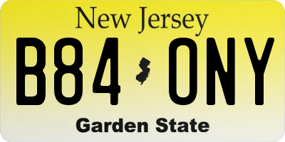 NJ license plate B84ONY