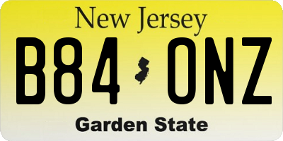 NJ license plate B84ONZ