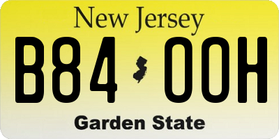 NJ license plate B84OOH