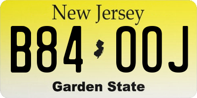 NJ license plate B84OOJ