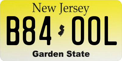 NJ license plate B84OOL