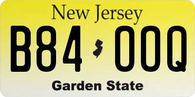 NJ license plate B84OOQ
