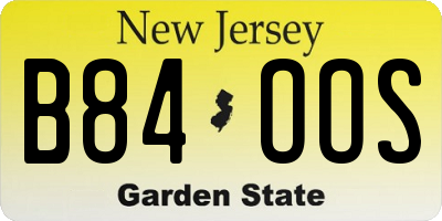 NJ license plate B84OOS