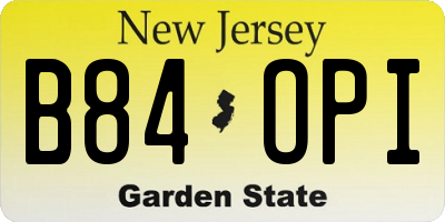 NJ license plate B84OPI