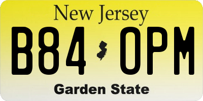 NJ license plate B84OPM